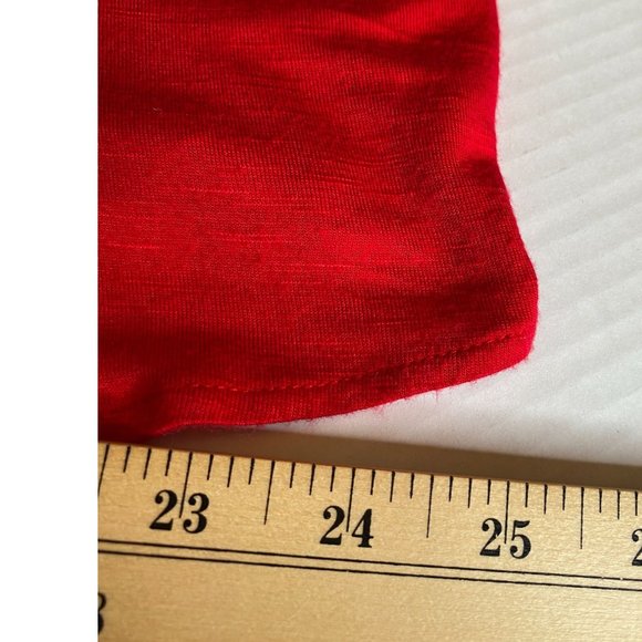 Style & Co Red Mixed Media Knit Top with Embroidered Chiffon Overlay Size XXL - Picture 9 of 9